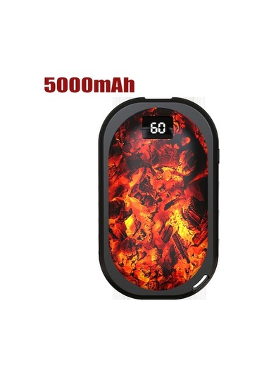 Usb Şarjlı 3 Seviye Isıtma El Isıtıcı, 5000mah Power Bank, Hızlı 5s Isıtma, Taşınabilir Kış Hediyesi, Siyah Abs+alüminyum