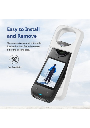 Insta360 X4 Kılıf İçin Puluz Tam Vücut Silikonu Beyaz