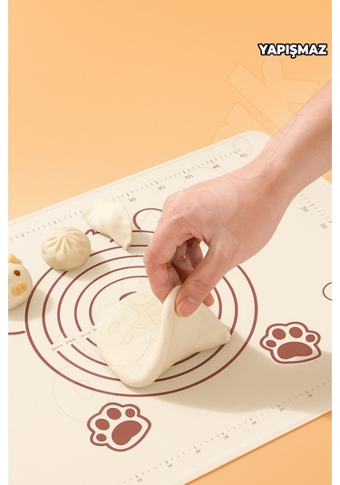 Ayıcık Hamur Matı 45x65cm - Ayıcıklı Yapışmaz Su Geçirmez Silikon Hamur Matı