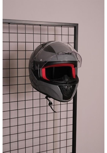 Tel Rafa Geçen Siyah Motosiklet Kask Tutucu