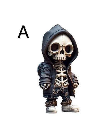 Gri Serin İskelet Figürleri Cadılar Bayramı İskelet Bebek Süslemesi A