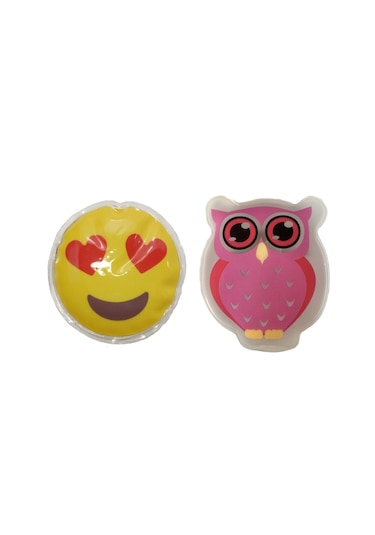 Emoji Pembe Baykuş Cep Sobası,el Isıtıcı,2 Adet Sıcak Su Torbası