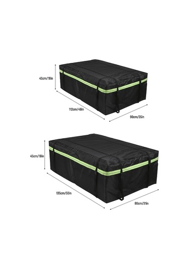 Besthome1 420d Su Geçirmez Araç Çatısı Bagaj Çantası, Genişletilebilir, 425l Kapasite, Siyah Ve Yeşil