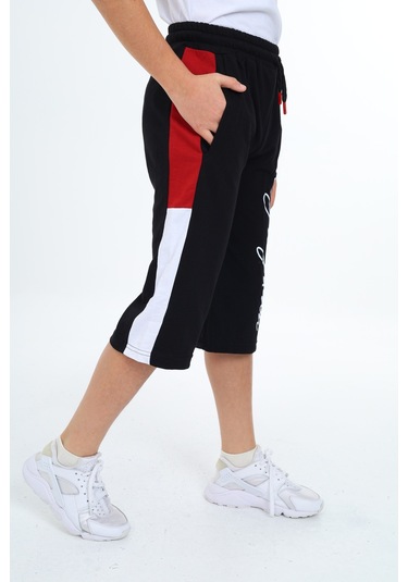 Erkek Çocuk Garni Detaylı Kapri Alt 12204 Siyah