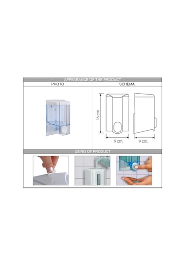 Vialli S2T Sıvı Sabun Dispenseri Aparatı 500 ML Şeffaf