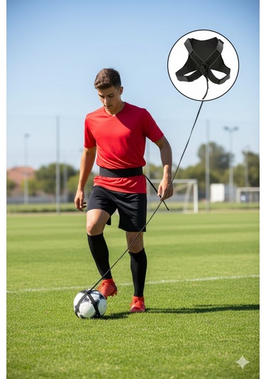 Başlangıç Futbol Seti Antrenman Kemeri + Top Tutucu + Cırtlı Tekmelik Futbol Çalışma Ve Koordinasyon Seti Beyaz