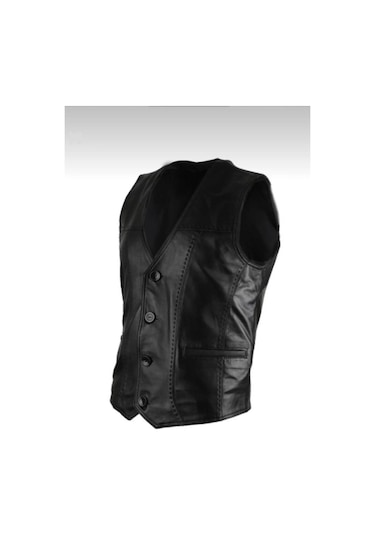New Zaya Leather Erkek Hakiki Deri Yelek (554252292)