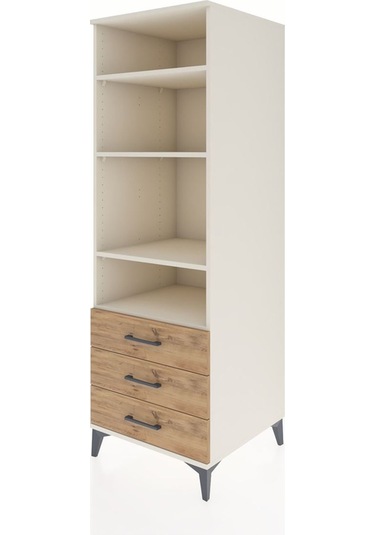 Kronos Dolap 4 Raflı 3 Çekmeceli 60x59x182 Aytaşı-çam Aytaşı