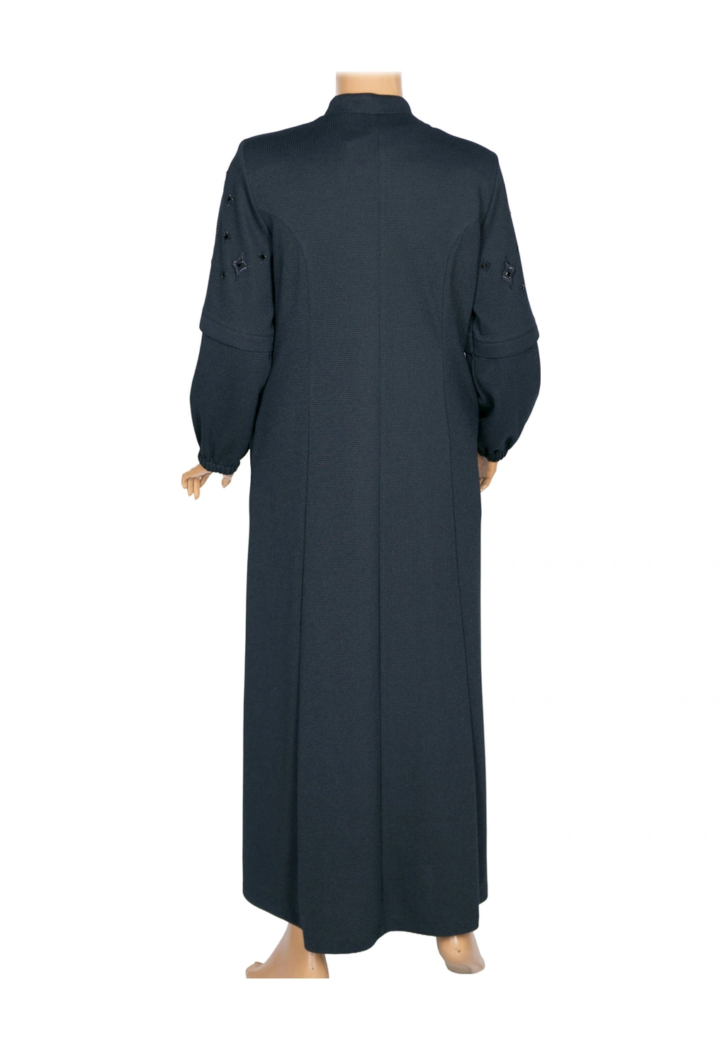 Hesna Kadın Miray Büyük Beden Baharlık Kuplu Lacivert Pardesü Lacivert