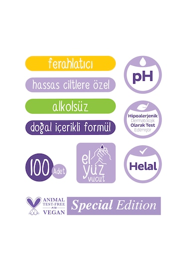 Sleepy Herbal Kişisel Bakım Havlusu 100 Yaprak Tekli