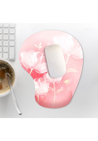 Suntek Bilek Destekli Mouse Pad Kayma Önleyici Yumuşak Ev Pembe