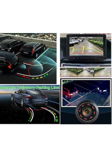 Yate10 8 Ir Ledli Gece Görüşlü Dinamik Çizgili Geri Görüş Kameras