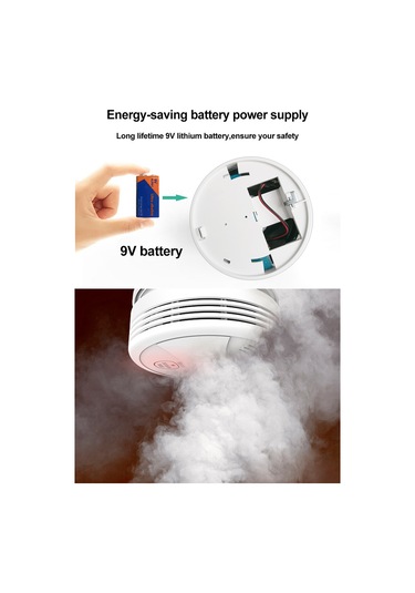 Duman Dedektörü En14604 Pille Çalışan Canlı Flaş Ve Beyaz