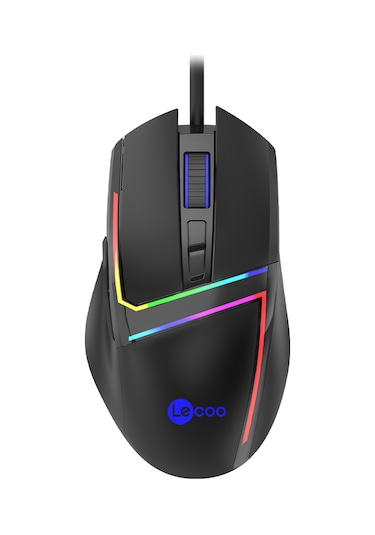 Lecoo MS106 Kablolu 3200DPI 7 Tuşlu RGB Gaming Optik Mouse Siyah