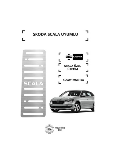 Skoda Scala Ayak Dinlendirme Pedalı Krom Ayak Dayama Pedalı