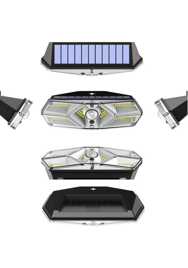 Greentech Güneş Enerjili Hareket Sensörlü, 6 Taraflı 104 Led Aydınlatma / GT-SL13-2 Adet