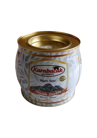 Karabacak Süper Yağlı Sele Siyah Zeytin Teneke 2 KG