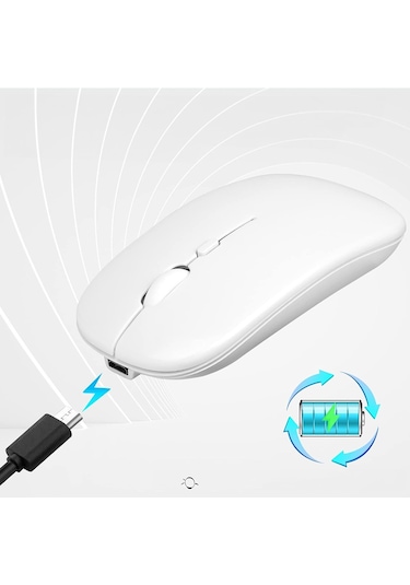 Hymark M22 Sessiz Tıklama Şarjlı Çift Modlu Bluetooth Kablosuz 2.4 Ghz Mouse