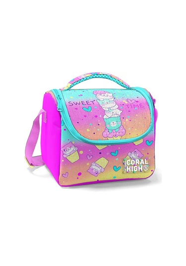 Coral High Renkli Dondurmalı Kedi Isı Yalıtımlı Beslenme Çantası - Kız Çocuk