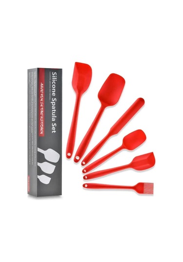 Ale-alena 6 Parça Kırmızı Silikon Mutfak Gereci Seti 137864060 Kırmızı