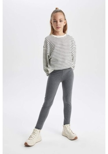 DeFacto Kız Çocuk Tayt B7786A8NSAR162 Antrasit