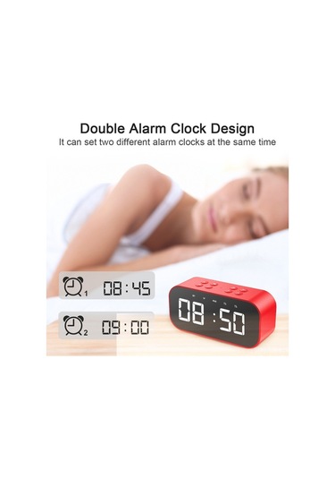 Suofeng Siyah Ultra Portatif Bt 5.0 Hoparlör -免提 Konuşma, Lcd Ekran, Alarm Ve Uyku Modu, 2000mah Pil İle Kaliteli Ses