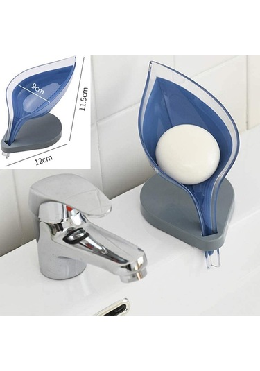 Kendinden Boşaltmalı Sabun Kutusu, Yaprak Şeklinde Sabun Boşaltma Bulaşık Dekoratif Banyo Sabunluk Mutfak İçin Sabun Kuru Tutmak 6