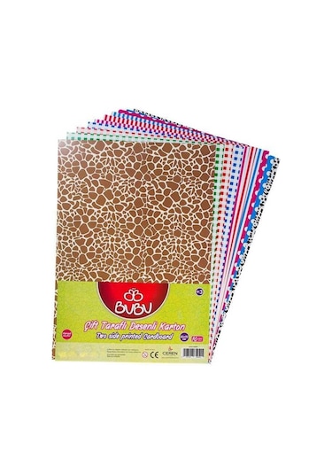 Bubu Çift Taraflı Desenli Fon Kartonu 50x70 10'lu Paket