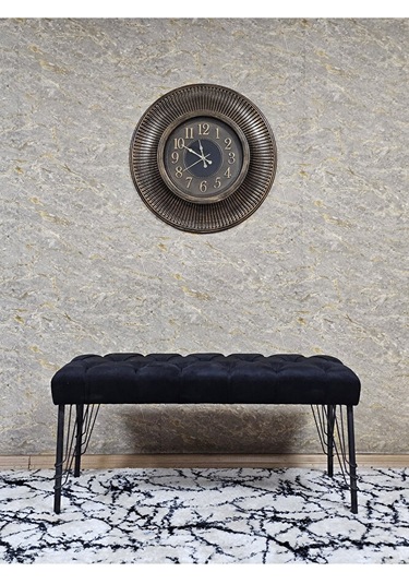 Siyah Boyalı Tel Ayaklı 90 Cm Puf Bench - Puf - Bench - Kasalı Ot Çok Renkli