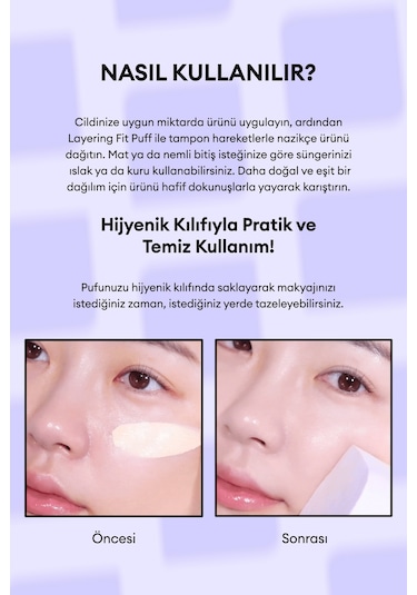 Yenilikçi Tasarımıyla Islak Ve Kuru Kullanılabilen Makyaj Süngeri Layering Fit Puff