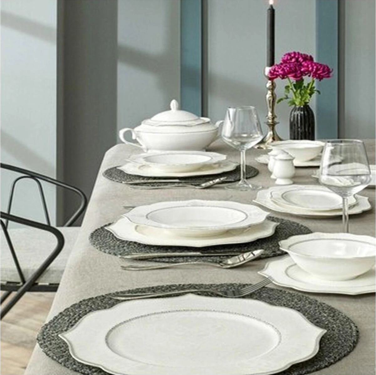 Pierre Cardin Margaret 60 Parça 12 Kişilik Yemek Takımı Süt Beyazı