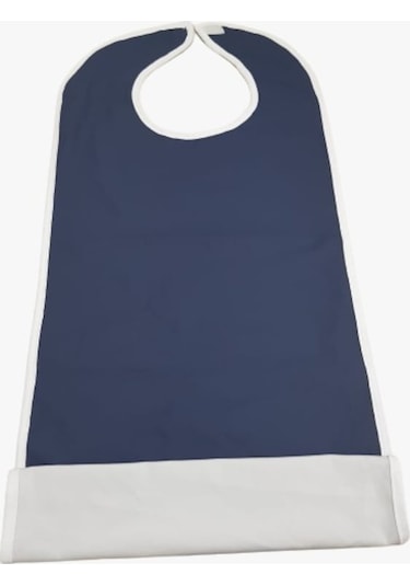 Viscomet Yıkanabilir Yetişkin Hasta Yemek Önlüğü Beyaz - Mavi