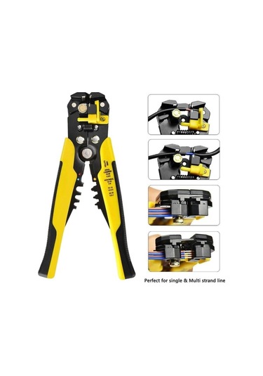 Pazly Reedark Otomatik Kabuk Soyma Pencesi, 24-10awg Kablo Kesme & Sıkma Aleti, Sarı, Kullanımlı Kablo İşleme Aleti Sarı