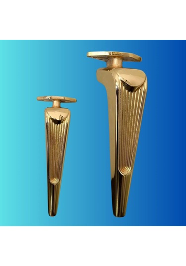 21 Cm Metal Klas Koltuk Ayağı Mobilya Ayağı Ünite Ayağı Konsol Ayağı Puf Berjer Ayağı 4 Adet Gold