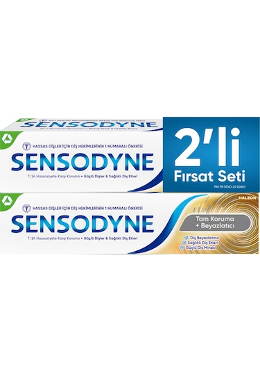 Sensodyne Tam Koruma + Beyazlatıcı Diş Macunu 50 Ml + 50 Ml Beyazlık