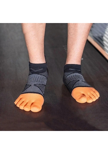 Siyah Kış Pamuk Kısa Beş Ayak Çorap Beş Parmak Futbol Çorapları Nefes Spor Erkek Futbol Kaymaz Koşu Ayak Bileği Çorap
