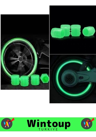 Özel Tüm Otomobil Bisiklet Motosiklet, Minibüslerle Uyumlu 8 Adet Fosforlu Yeşil Sibop Kapağı