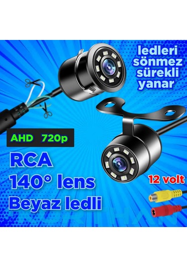 Rca Soket Ahd 720p Beyaz Ledli Kelebek Kamera Ledleri Sönmez 12 V