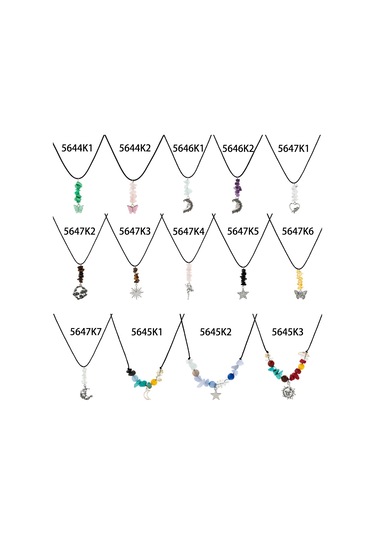 Takı Retro Etnik Tarzı Yıldız Ve Ay Kolye Ucu Kolye Kadın Basit Düzensiz Çakıl Kelebek Kolye Diğer