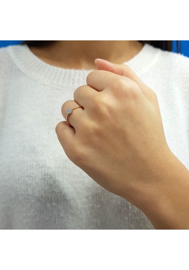 Lova Pırlanta Taşlı Mim Yüzük - 1010246