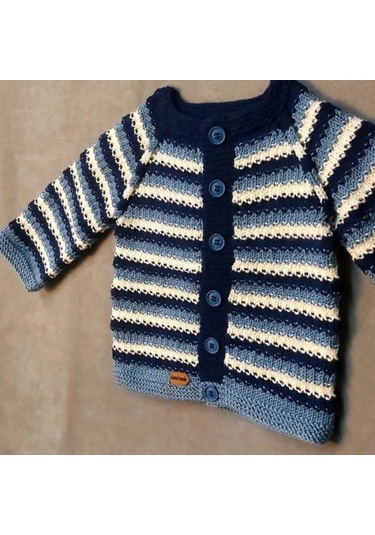 Uretti - Talia 8659 - 3394 El Örgüsü Erkek Çocuk Hırka - 2 Yaş Lacivert