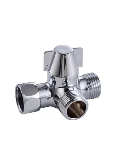 Rogfer Çift Sap Pirinç 3 Yollu Duş Kolu Saptırıcı Valf Elle Tutulan Duş Duş Ayırıcı, Boyut:pirinç Diğer Diğer