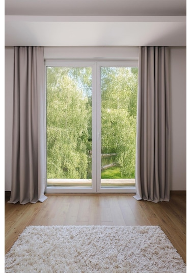 Lunet 140x270 Cm 2 Adet Blackout Fon Perde Taş