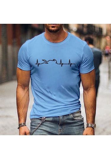 Snapbuy Erkekler İçin Dağ Motosiklet Kalp Atışı Tshirt - Komik Açık Macera T-shirt Kısa Kollu Gömlekgri Gri