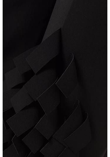 Awake Rectangle Fringe Culotte Pantolon Siyah