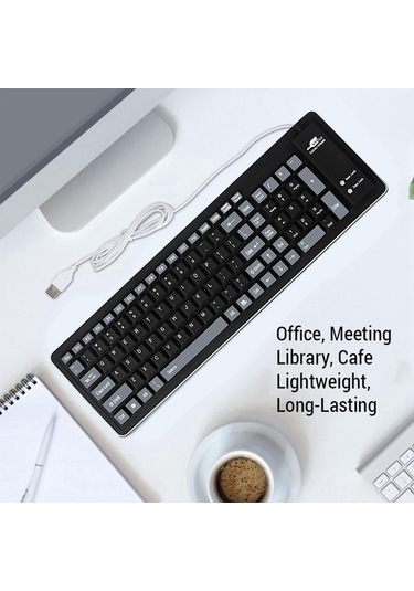 Dancemonkey Taşınabilir Klavye - Sessiz, Su Geçirmez, 103 Tuşlu, Siyah, Usb, Laptop/pc İçin