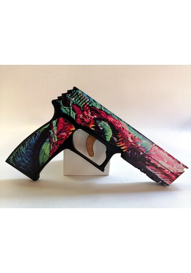 Ahşap Cs-Go Neon Retrobution Ak-47 Skin Kaplamalı Oyuncak