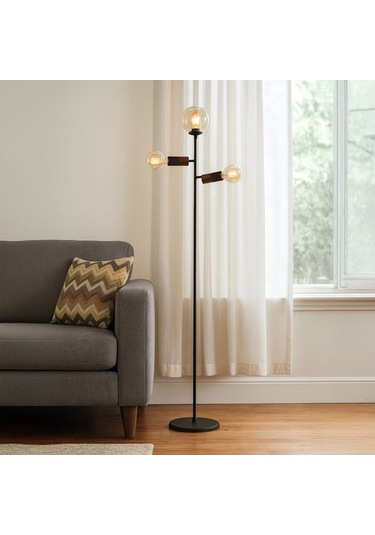 Evidea Lighting Coir Lambader - Siyah / Kahverengi - 150 Cm Siyah / Kahverengi