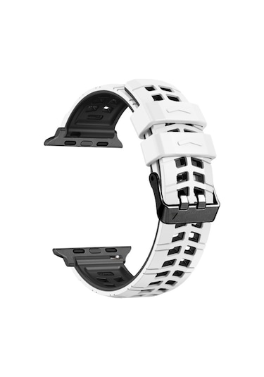 iOS Uyumlu Watch İçin Se 2023 44mm Twill Çift Sıralı Toka Silikon Saat Bandı