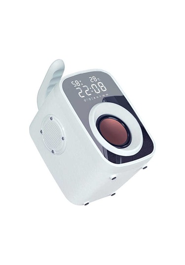 Taşınır Bluetooth Hoparlör Güçlü Hi-fi Ses, Dijital Saat, Alarm, Fm Radyo Harici Mikrofon Destekli